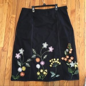 Cartise International Floral Embroidered Skirt